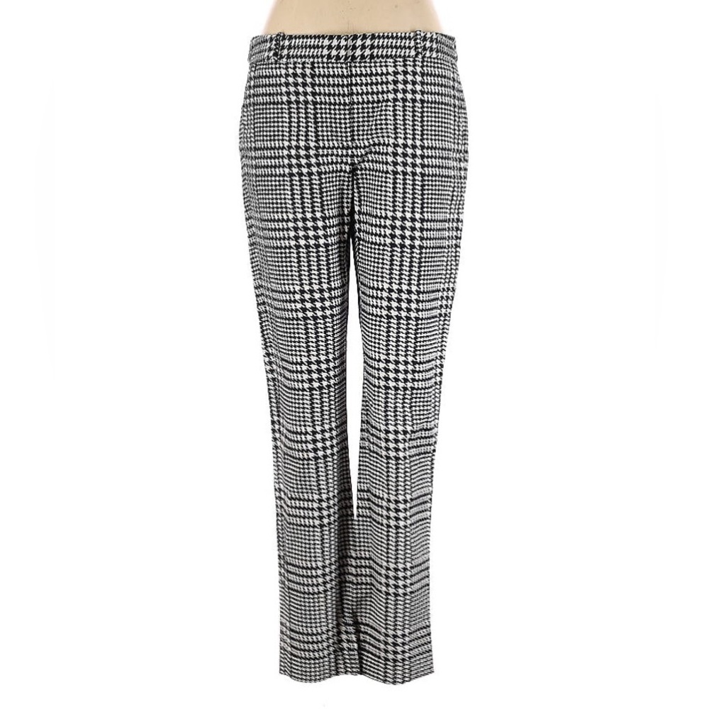 Women's Michael Kors Black White Hounds Tooth Design Skinny Pants Size 6